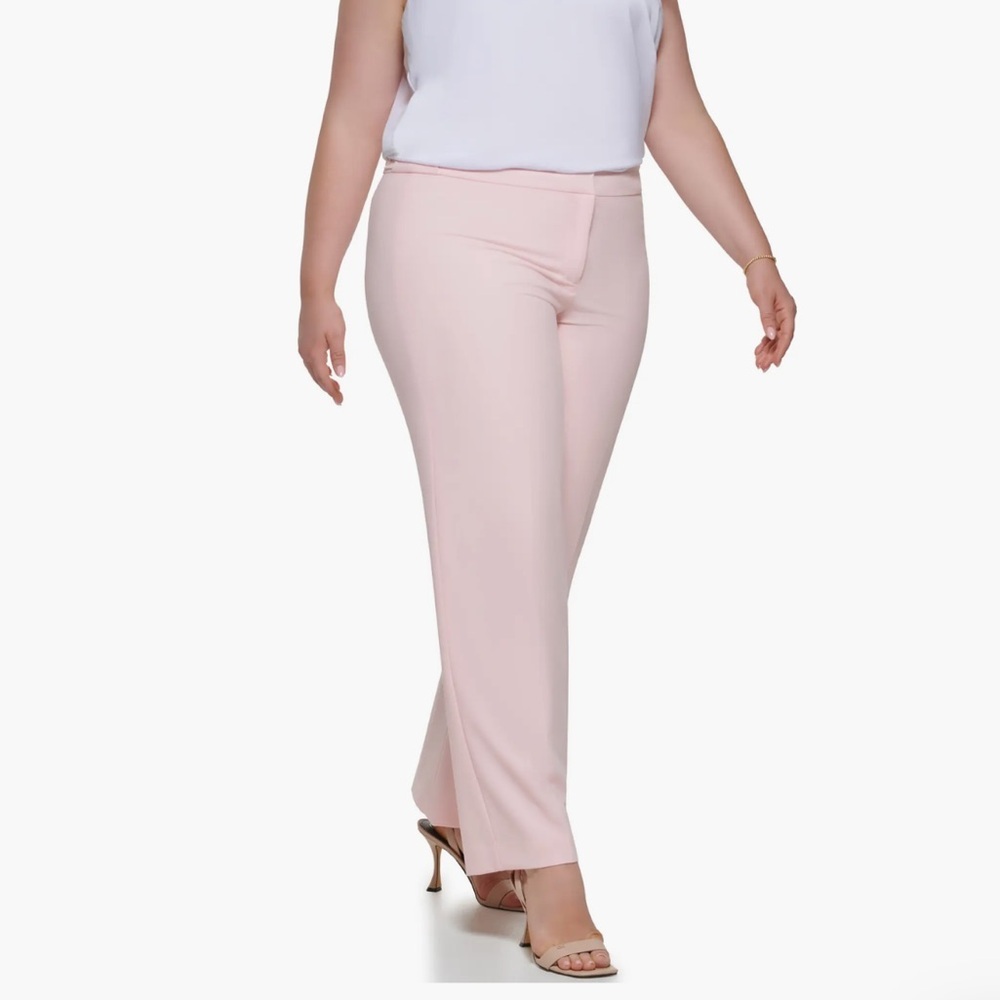 CALVIN KLEIN Women’s Plus Size Lux Highline Tab-Waist Pants Rose size 12P